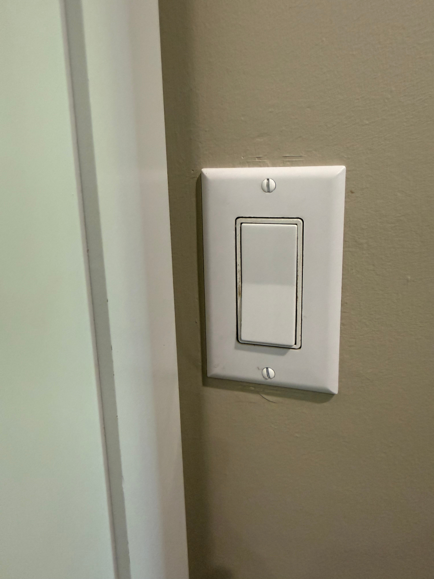 Freshly installed light switch cover