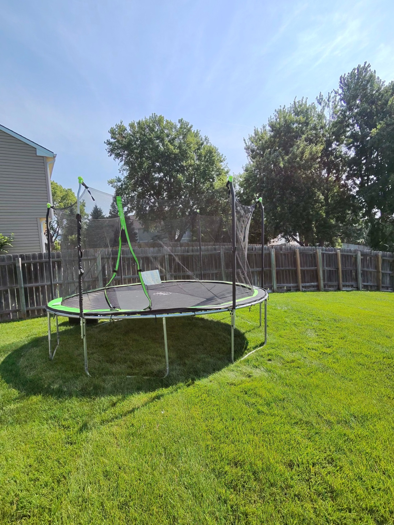Backyard trampoline fully assembled